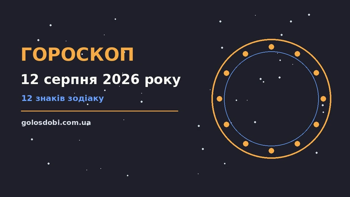 Гороскоп на 12 серпня 2026 року: символічне зображення зодіакального кола на тлі ранкового неба