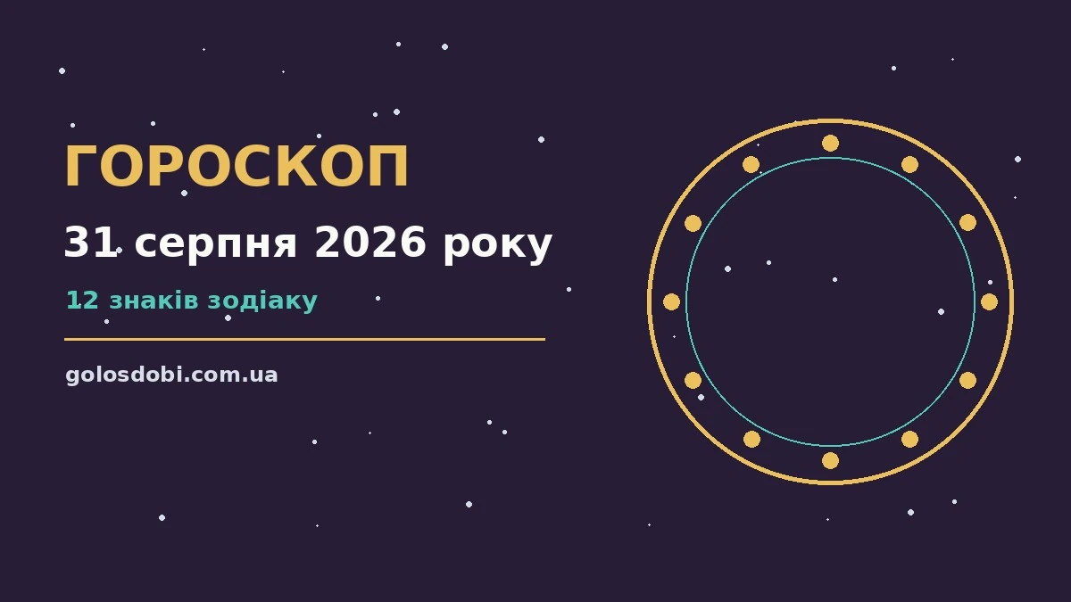 Гороскоп на 31 серпня 2026 року: прогноз для всіх знаків про шанси та застереження