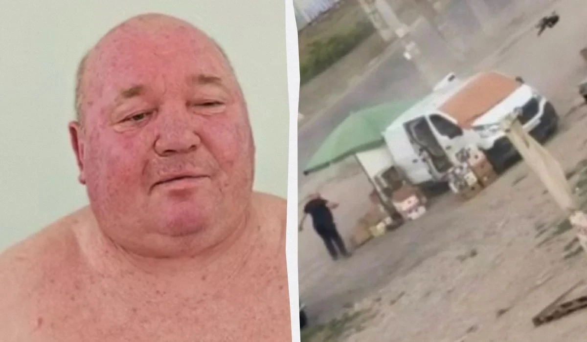 Пошкоджений автомобіль потерпілого на ринку у Херсоні після удару російського безпілотника