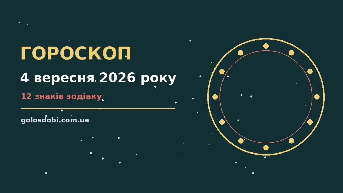 Космічна ілюстрація п'ятниці 4 вересня 2026 року для щоденного гороскопу